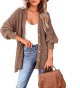 Women's Long Sleeve Oversized Cable Knit Sweater Cardigan Open Front Button Down Chunky Knit Outwear