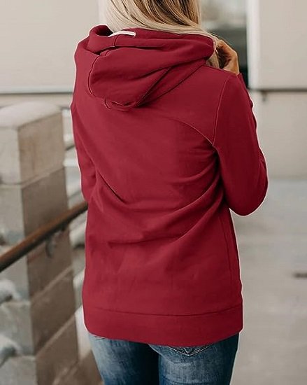 Women's Cowl Neck Hoodie Thermal Hooded Sweatshirts Loose Fit Fall Tops with Pockets