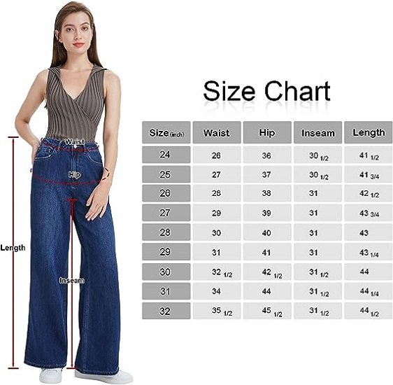 Wide Leg Jeans for Women High Waisted Stretchy Baggy Straight Denim Pants