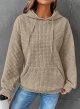 Womens Hoodies Casual Long Sleeve Drawstring Waffle Pullover Tops Loose Hooded Sweatshirt with Pocket