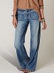 Women's Pocket Detail Wide Leg Jeans Low Waist Vintage Pants